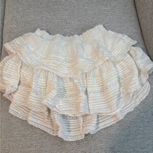 Aerie White Ruffled Skirt